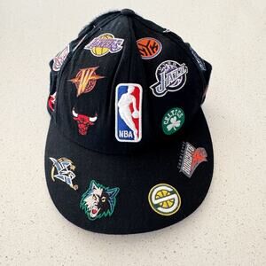 Adidas NBA Teams Hat Cap Fitted Mens 7 3/8 Black Basketball Adidas 2000s Wool